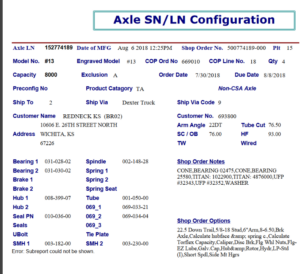 13TF 8K 865 DISC 5/8;STUDS&FLG NUTS W/EZ LUBE, PER TAG# 152774189, HF=93, OB=76, 22.5 DOWN, LP-STD